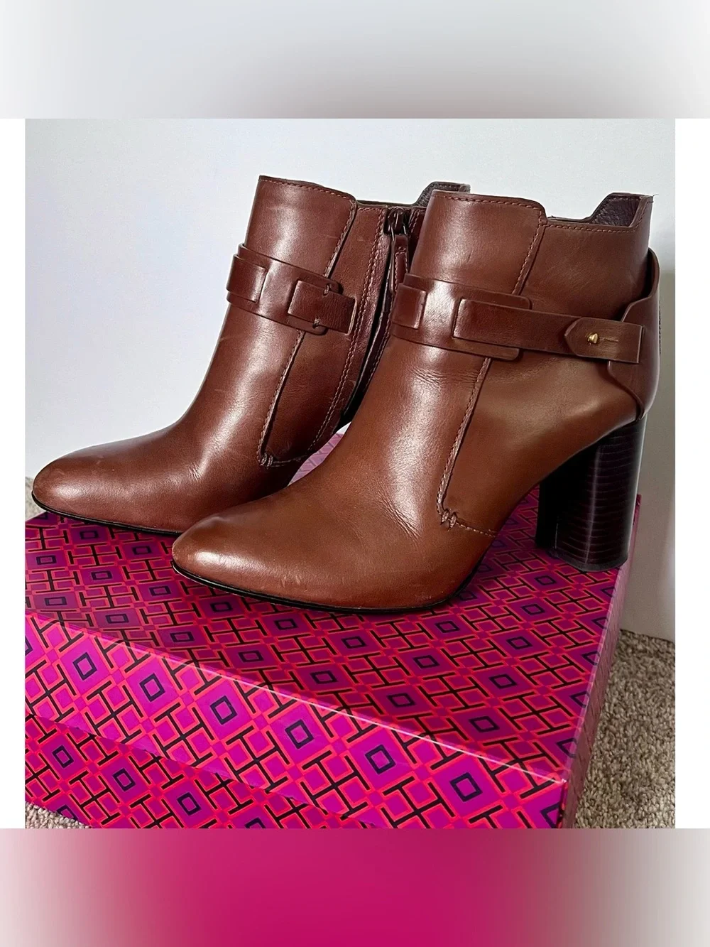 Tory Burch Colton Ankle Booties with Stacked Heel